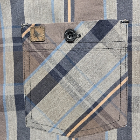 Hippy Tree Men's Short Sleeve Button Up Plaid Multicolor Shirt Sz XXL - Picture 3 of 9